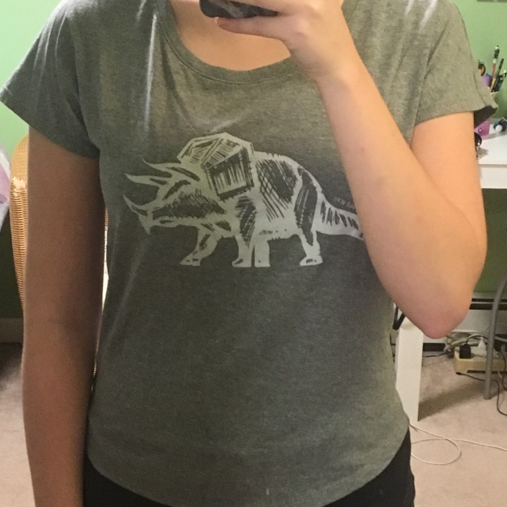 Gray dinosaur tee